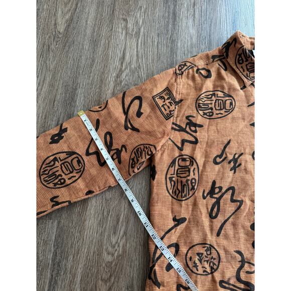 Chicos Design Linen Top Women's Brown and Black Long sleeve - Picture 8 of 9